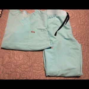 Mens Aqua Seasonal Fig Scrubs